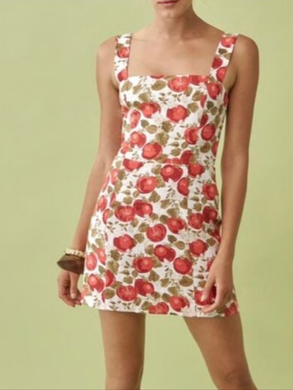 Reformation Brigitte 100% Linen Tomato Mini Dress Size 2